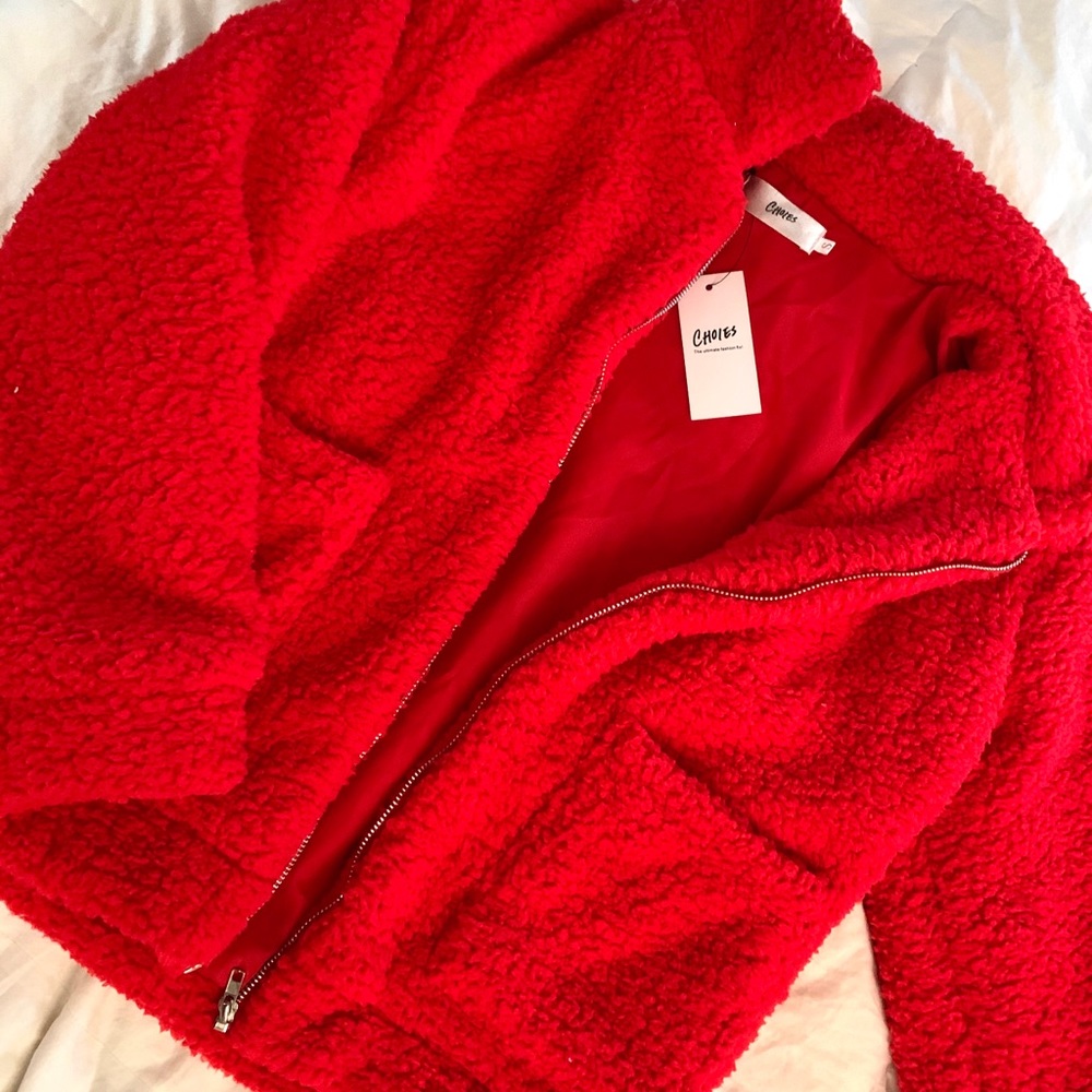 Red Teddy Fur Coat